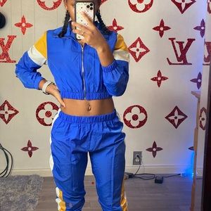 Blue sweat suit
